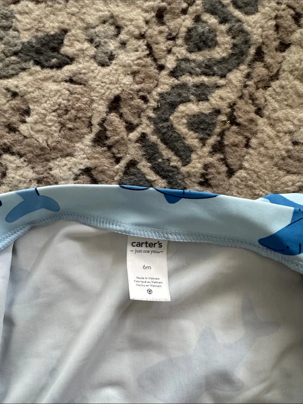 Carter’s Boys Swim Trunks Swim Onesie Sharks Shakes Blue 6 months Bundle Lot